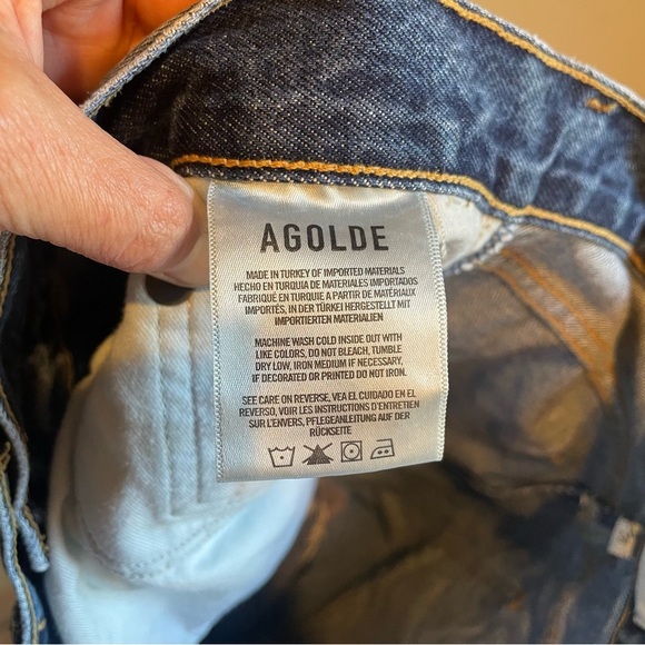 AGOLDE size 28 Buttonfly Distressed Denim Skirt - Picture 5 of 6